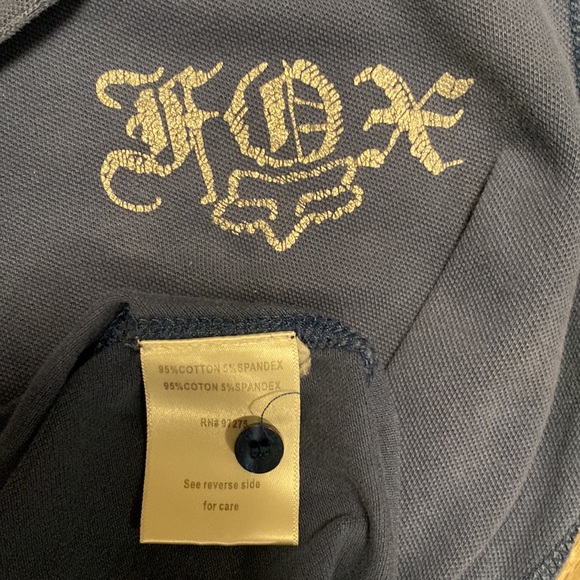 Vintage Fox Racing Short Sleeve Polo in Blue with Silver Graphics Size Medium - Picture 9 of 12